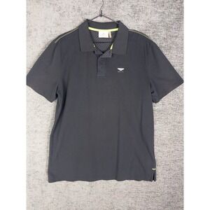 Bentley Mens Polo Shirt M Black Logo Short Sleeve Auto Made in Portugal